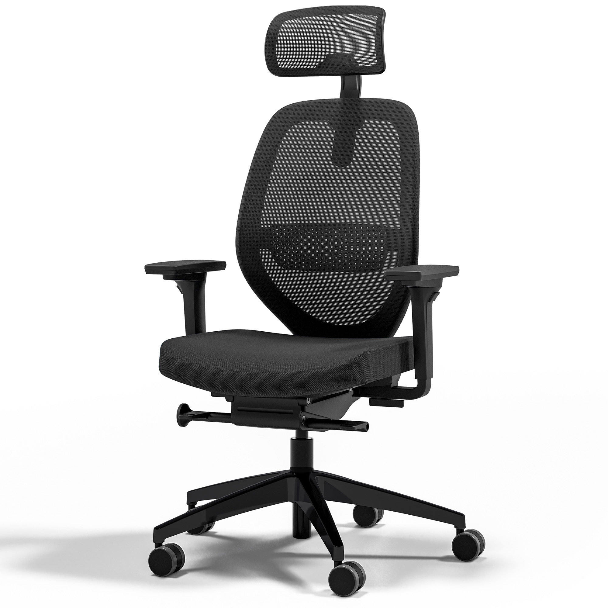 Ergonomischer Bürostuhl Atessa mit Netzrücken und Kopfstütze
