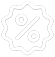 Einfaches Prozent-Siegel-Symbol in Weiß auf schwarzem Hintergrund