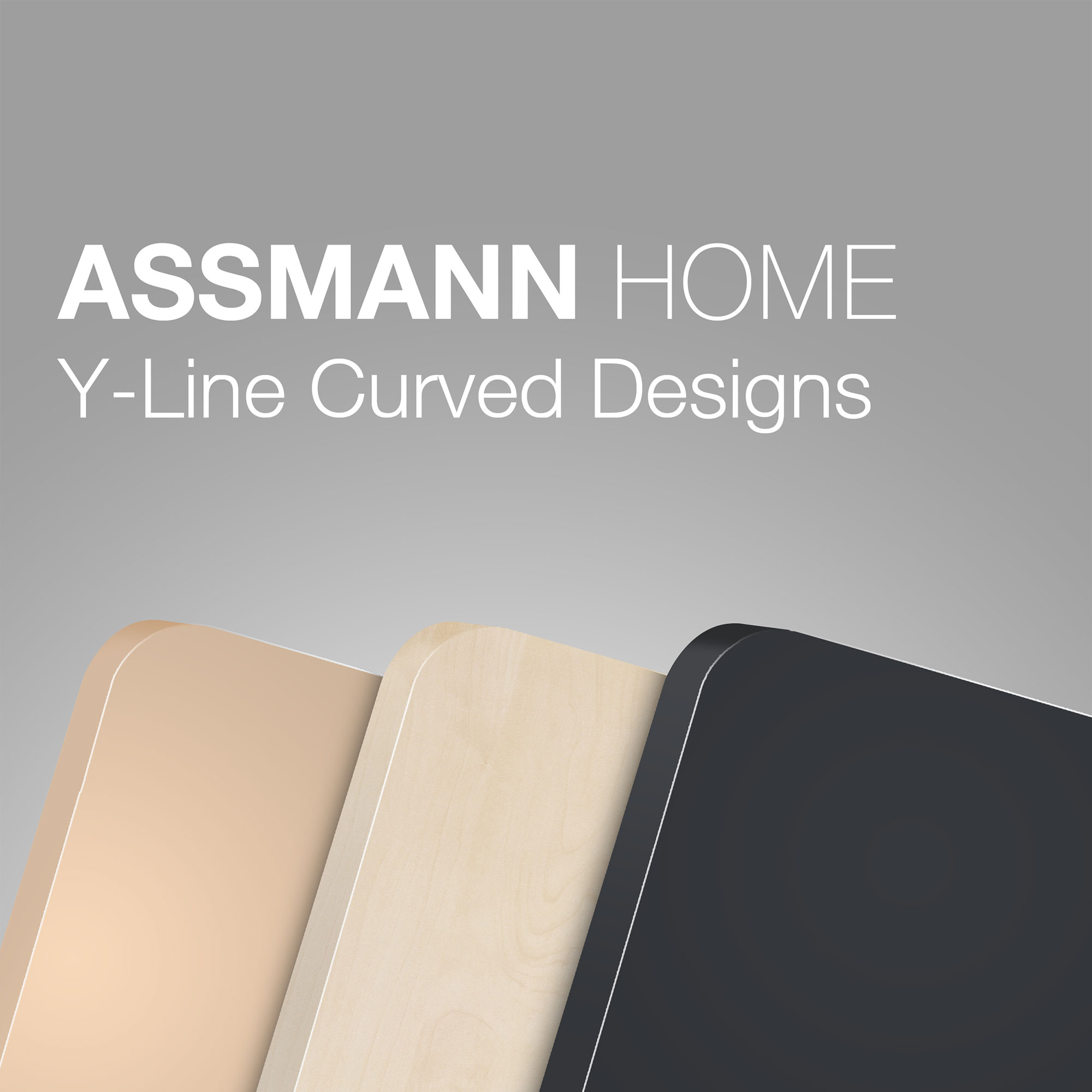Assmann HOME Y-Line Tischplatten mit abgerundeten Ecken in drei Farbvarianten
