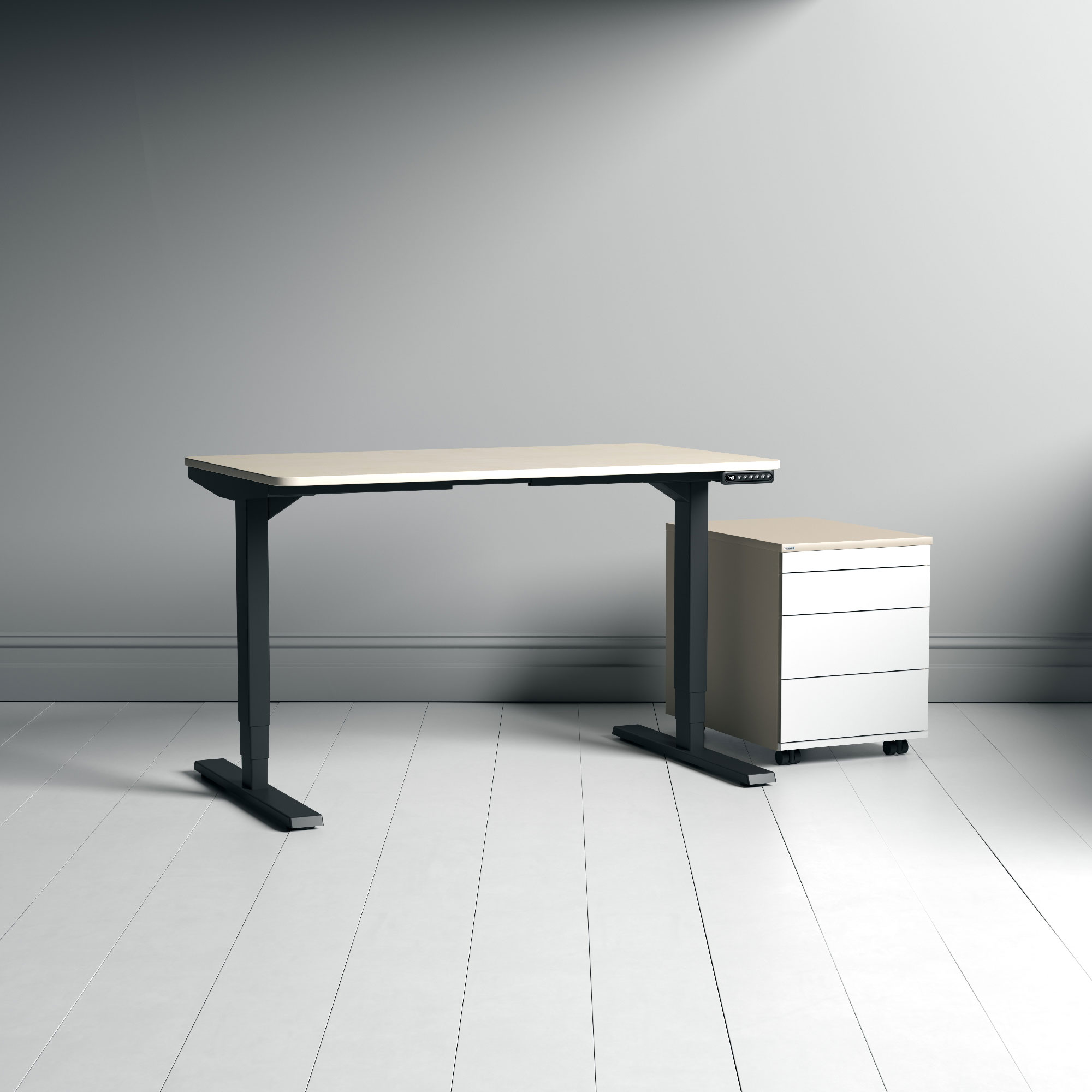 Elektrisch höhenverstellbarer Schreibtisch Y-Line Curved 120x70cm