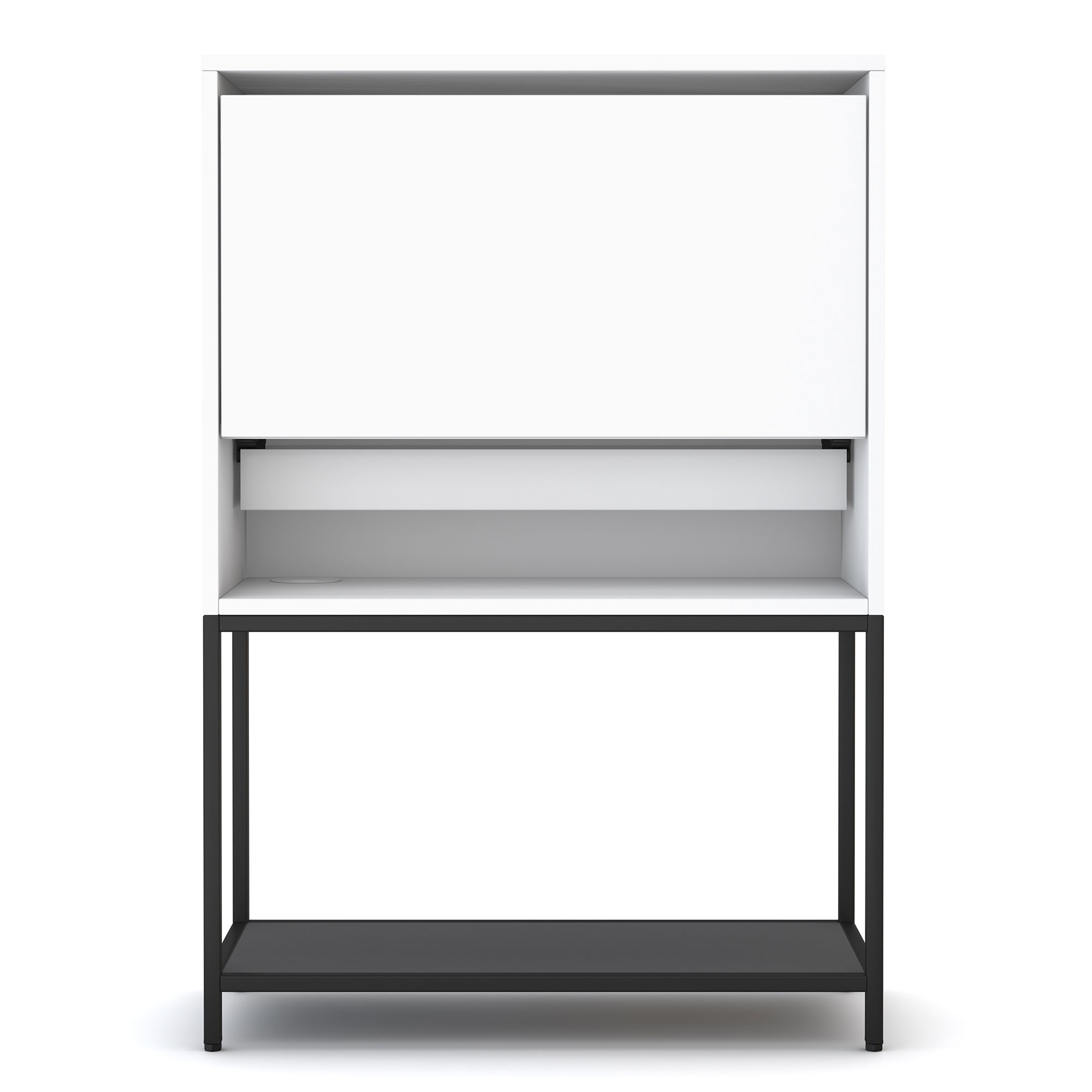 Sekretär Cubas Basic Weiß/Schwarz, Weiß / Schwarz