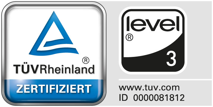 TÜV Rheinland zertifiziert Level 3