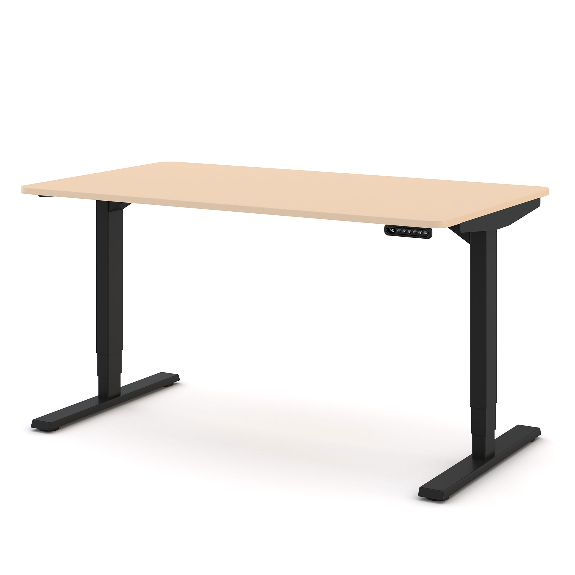 Elektrisch höhenverstellbarer Schreibtisch Y-Line Curved 140x80cm