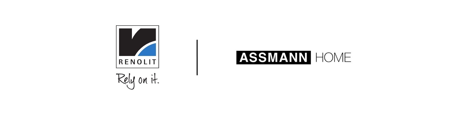 Logo von RENOLIT mit dem Slogan 'Rely on it.' und Logo von ASSMANN HOME.