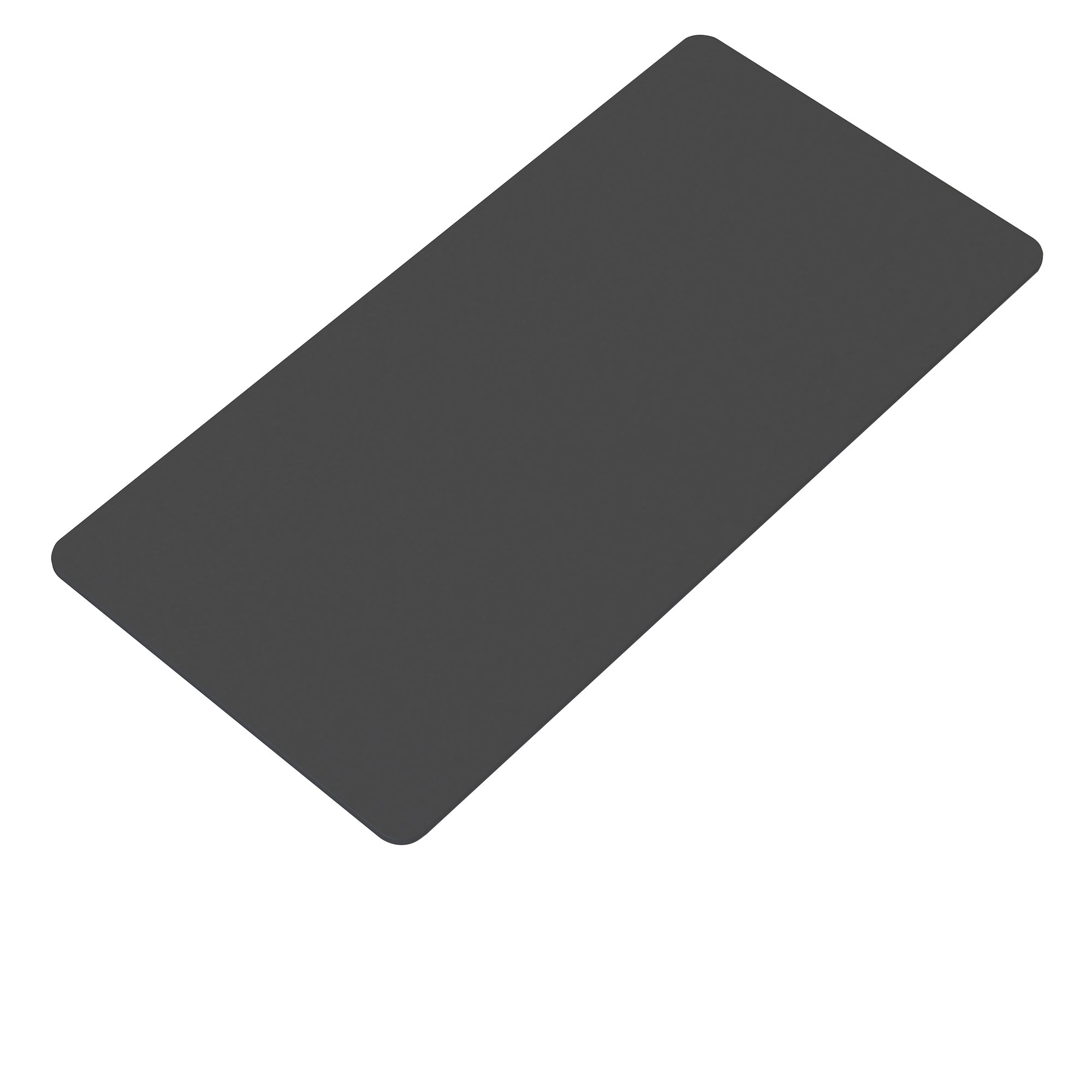 Y-Line Curved Platte 1400x700 abgerundet - Dekor Anthrazit Rechteckige Tischplatte in Schwarz mit abgerundeten Ecken
