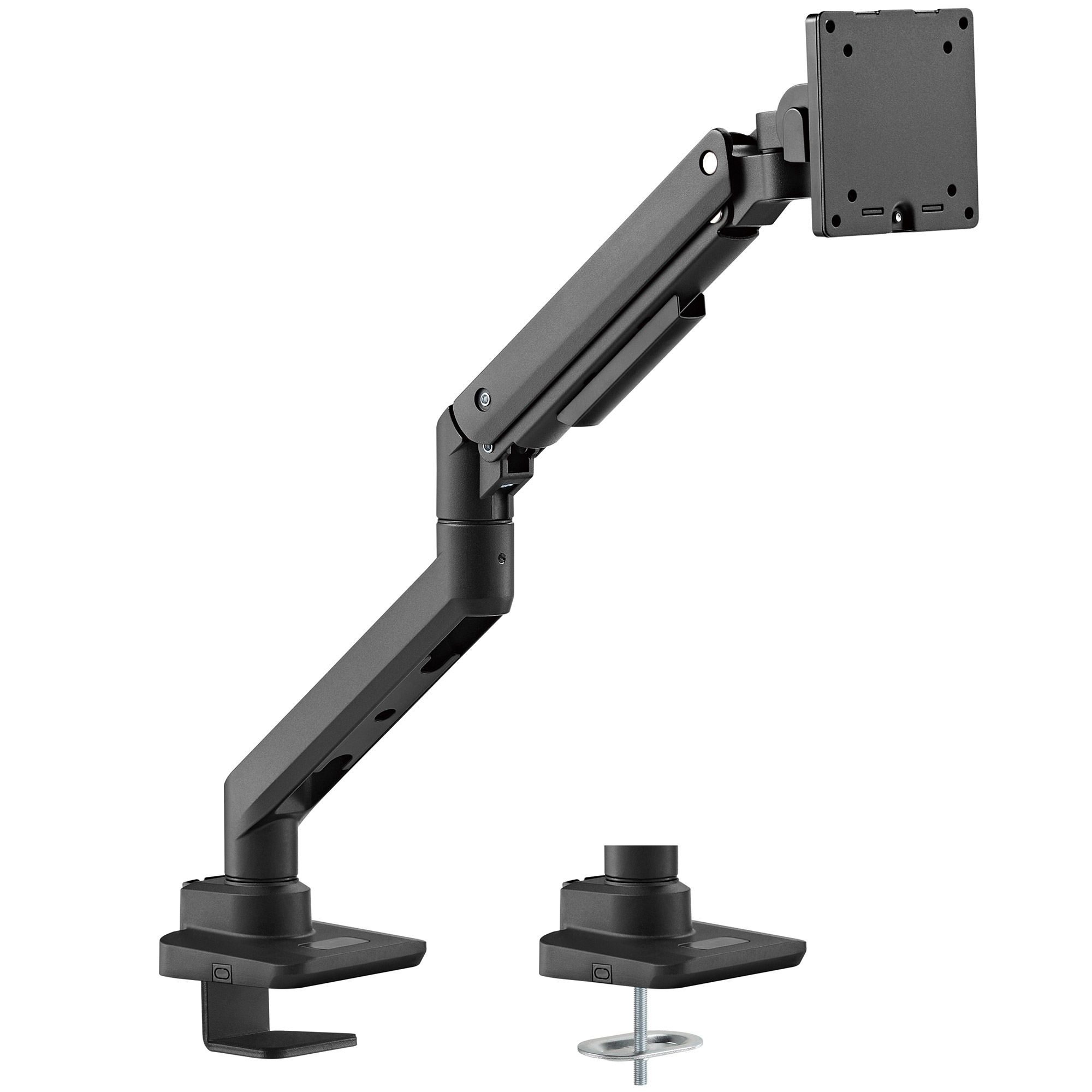 Monitorarm in schwarz mit Gasfeder für 17–49 Zoll Monitore bis 20kg