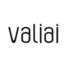 Markenshop valiai Schwarzes valiai-Logo auf weißem Hintergrund.