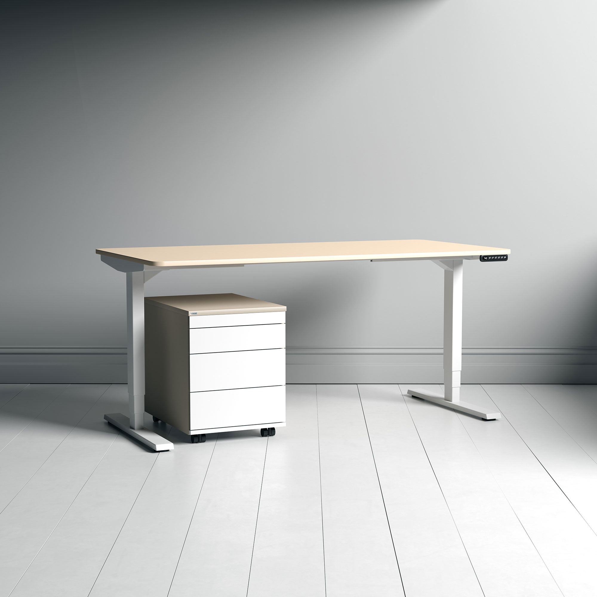 Elektrisch höhenverstellbarer Schreibtisch Y-Line Curved 160x80cm
