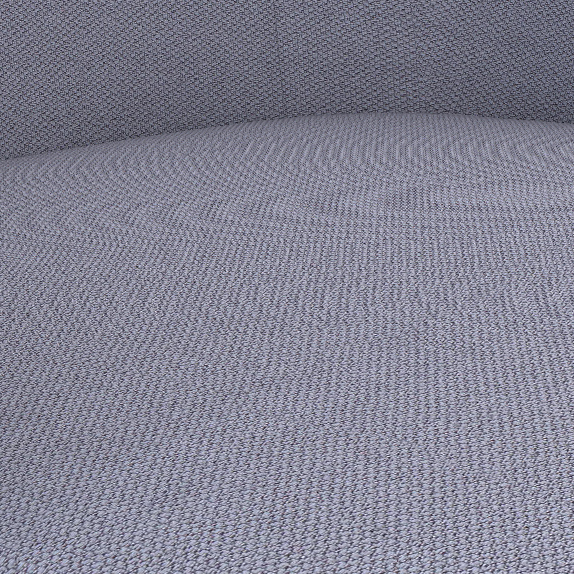 Detailaufnahme eines grauen Stoffbezugs mit feiner Webstruktur.