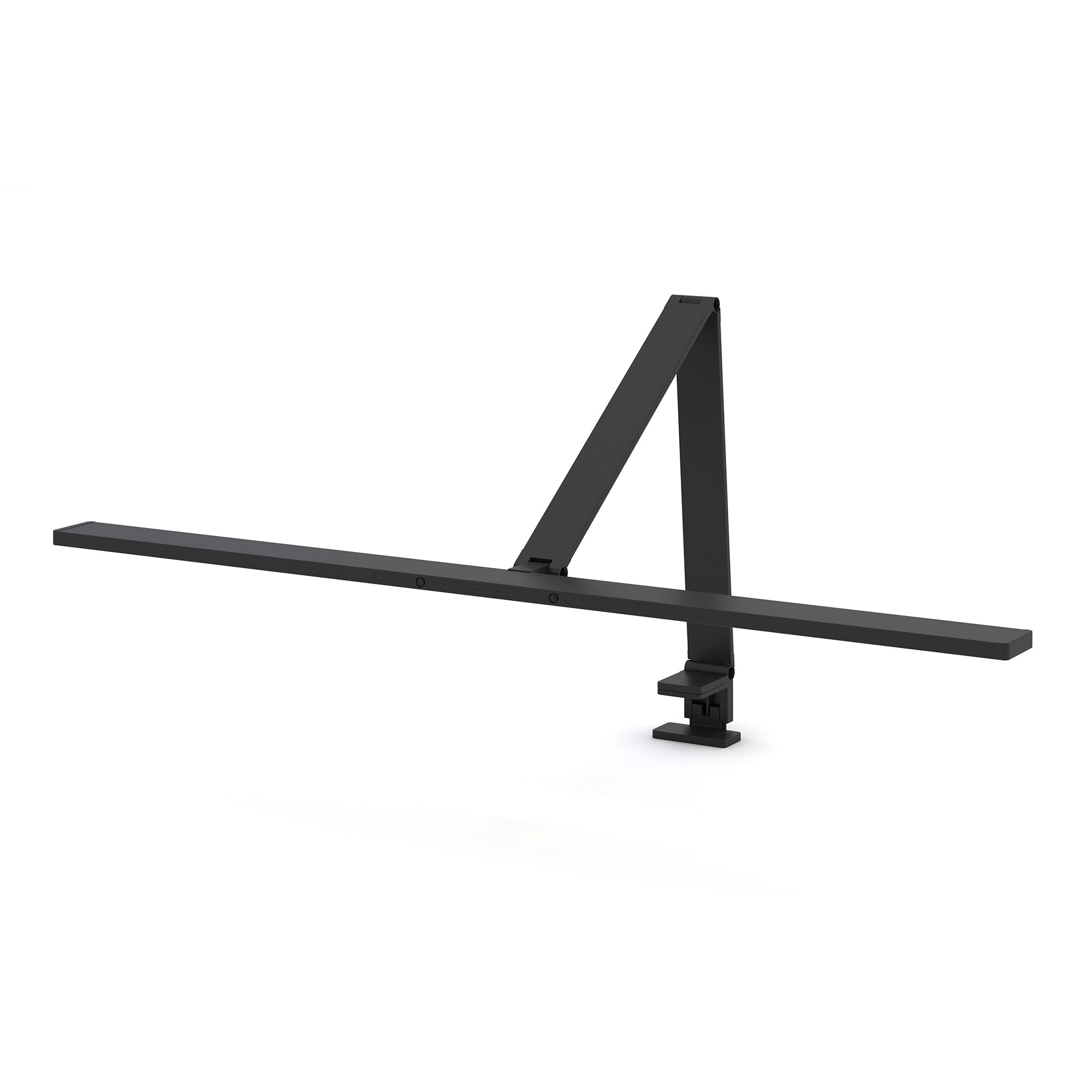 Eine schwarze Desk-Organizer-Halterung für Monitore.