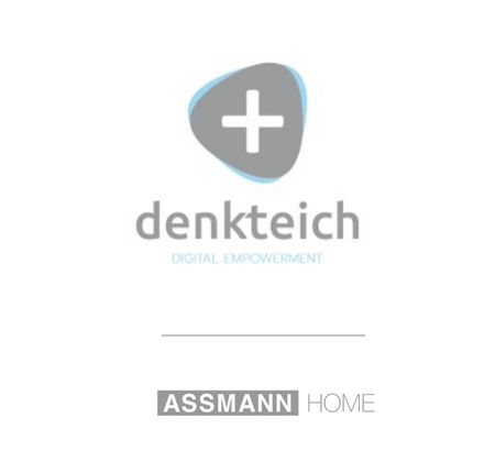Logo von DenkTeich mit dem Slogan 'Digital Empowerment' und dem Namen ASSMANN HOME darunter.