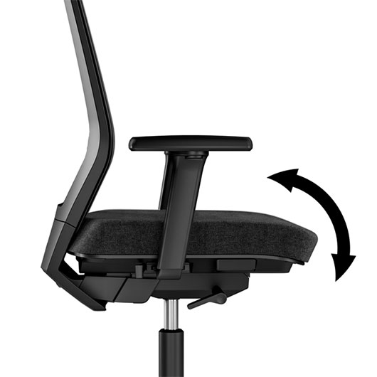 Ergonomischer Bürostuhl mit verstellbarer Sitzneigung und Armlehnen in Schwarz