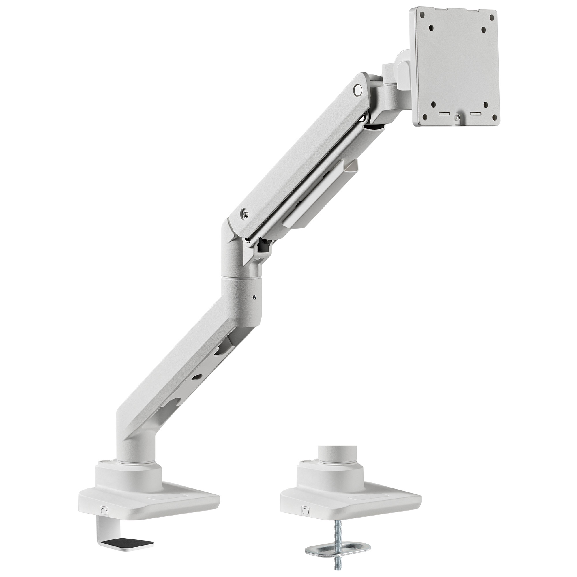 Monitorarm in weiß mit Gasfeder für 17–49 Zoll Monitore bis 20kg