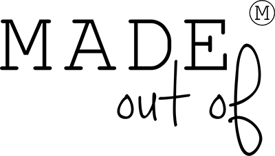 Markenshop madeoutof Logo der Marke MADE out of – Schriftzug in klassisch-serifischer Typografie, elegant und feinlinig gestaltet für einen hochwertigen Eindruck