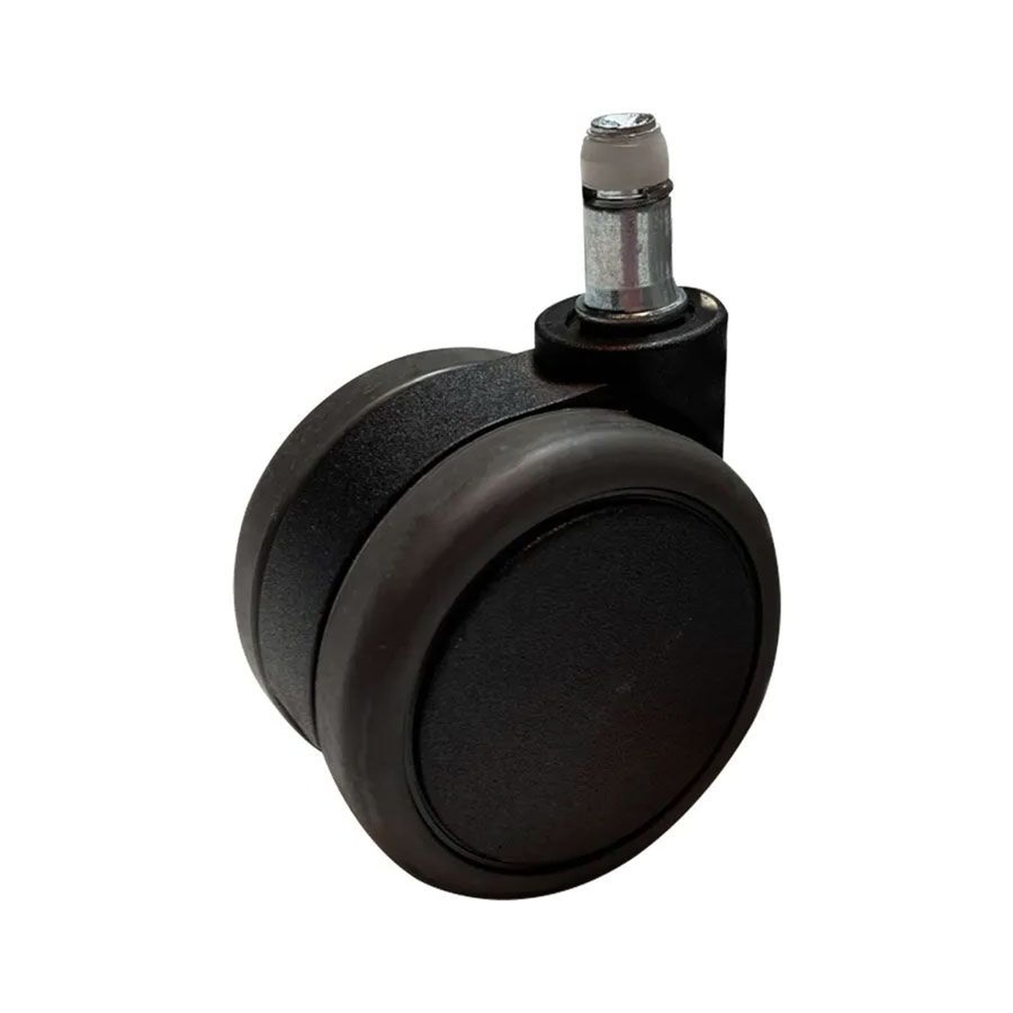 Schwarze Stuhlrolle mit Stiftaufnahme für Bürostühle auf Hartböden