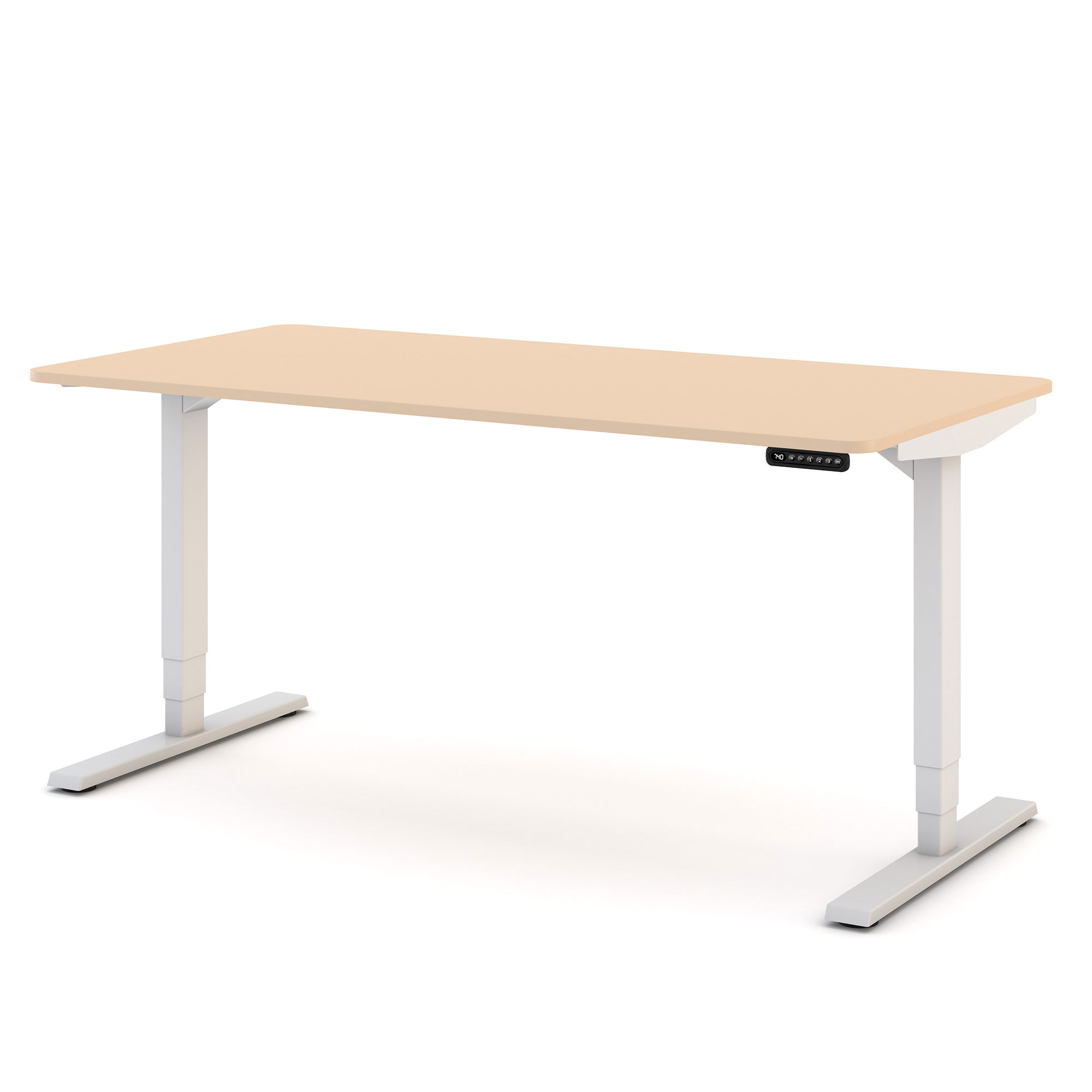 Elektrisch höhenverstellbarer Schreibtisch Y-Line Curved 140x80cm