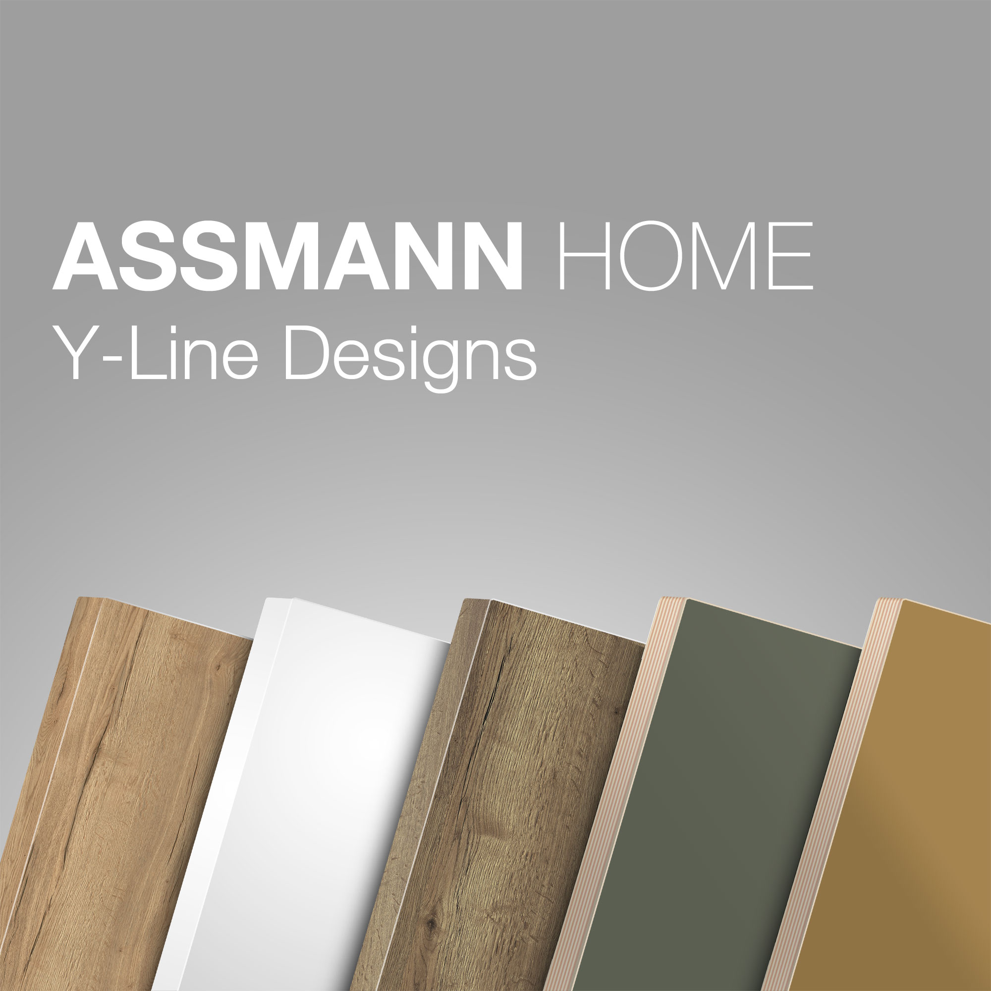 ASSMANN HOME Y-Line Designs mit verschiedenen Tischplatten-Dekoren in Fächeroptik