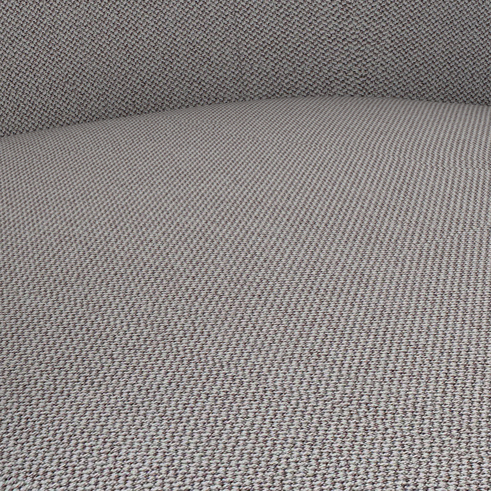 Detailansicht eines gemusterten Polsterstoffs mit fein strukturierter Webung in Grau-Beige