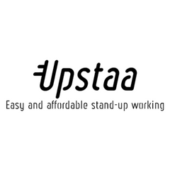 Markenshop UPSTAA Logo der Marke Upstaa mit dem Slogan 'Easy and affordable stand-up working'.