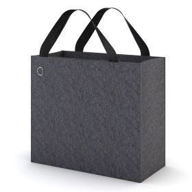 Filztasche OrgaWork Rechteckige Filz-Aufbewahrungstasche in Dunkelgrau mit schwarzen Tragegriffen – nachhaltige Lösung für Dokumente oder Zeitschriften