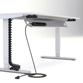 Horizontaler Kabelkanal Flex-small + Vertikale Kabelführung + 6-fach Steckdose