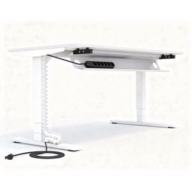 Horizontaler Kabelkanal Flex-big + Vertikale Kabelführung + 6-fach Steckdose