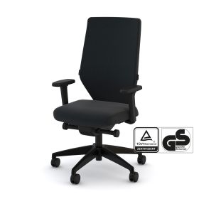 Ergonomischer Bürostuhl in Schwarz mit TÜV Rheinland und GS Zertifikat